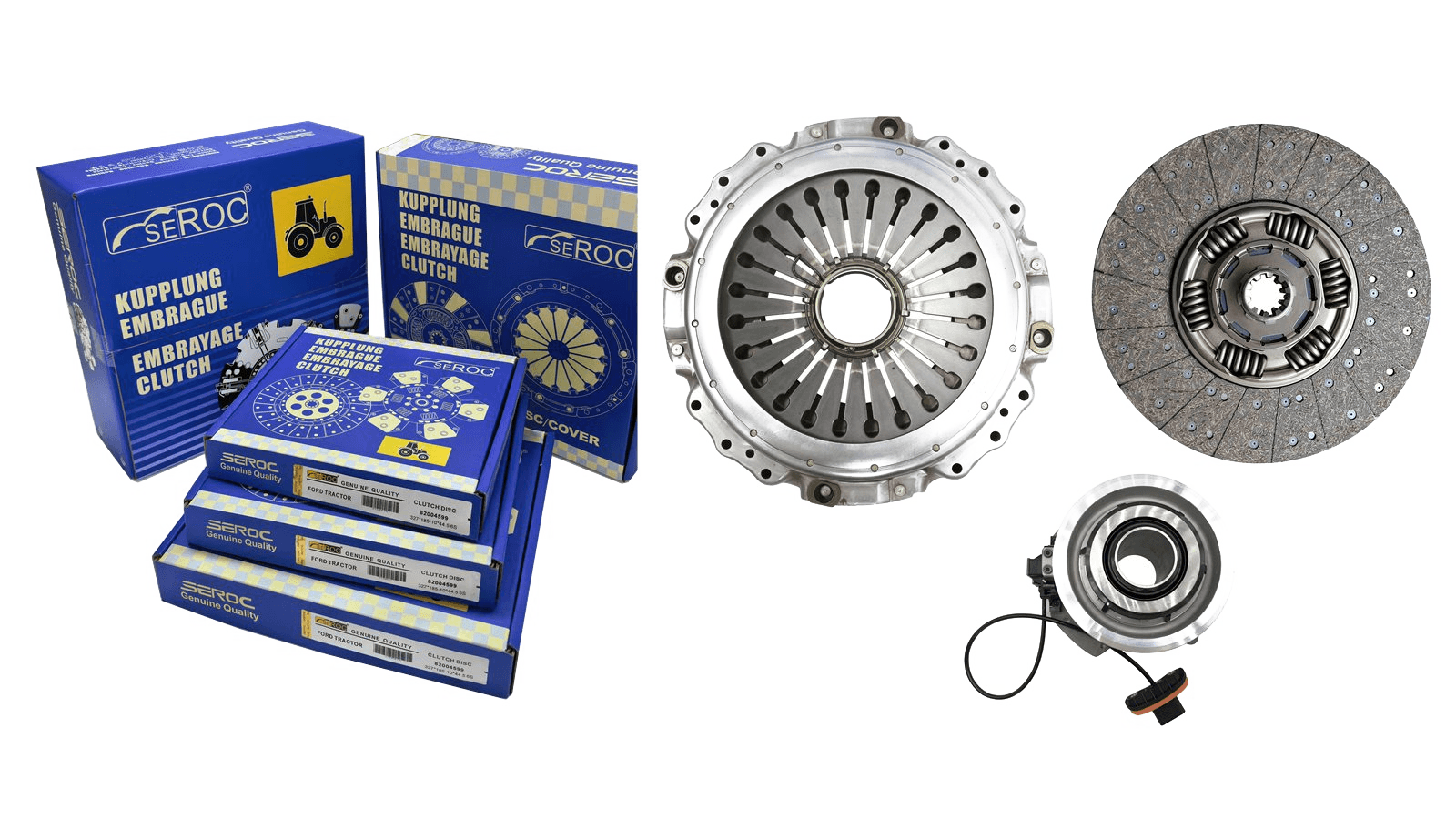 SEROC clutch kits and branded product packaging